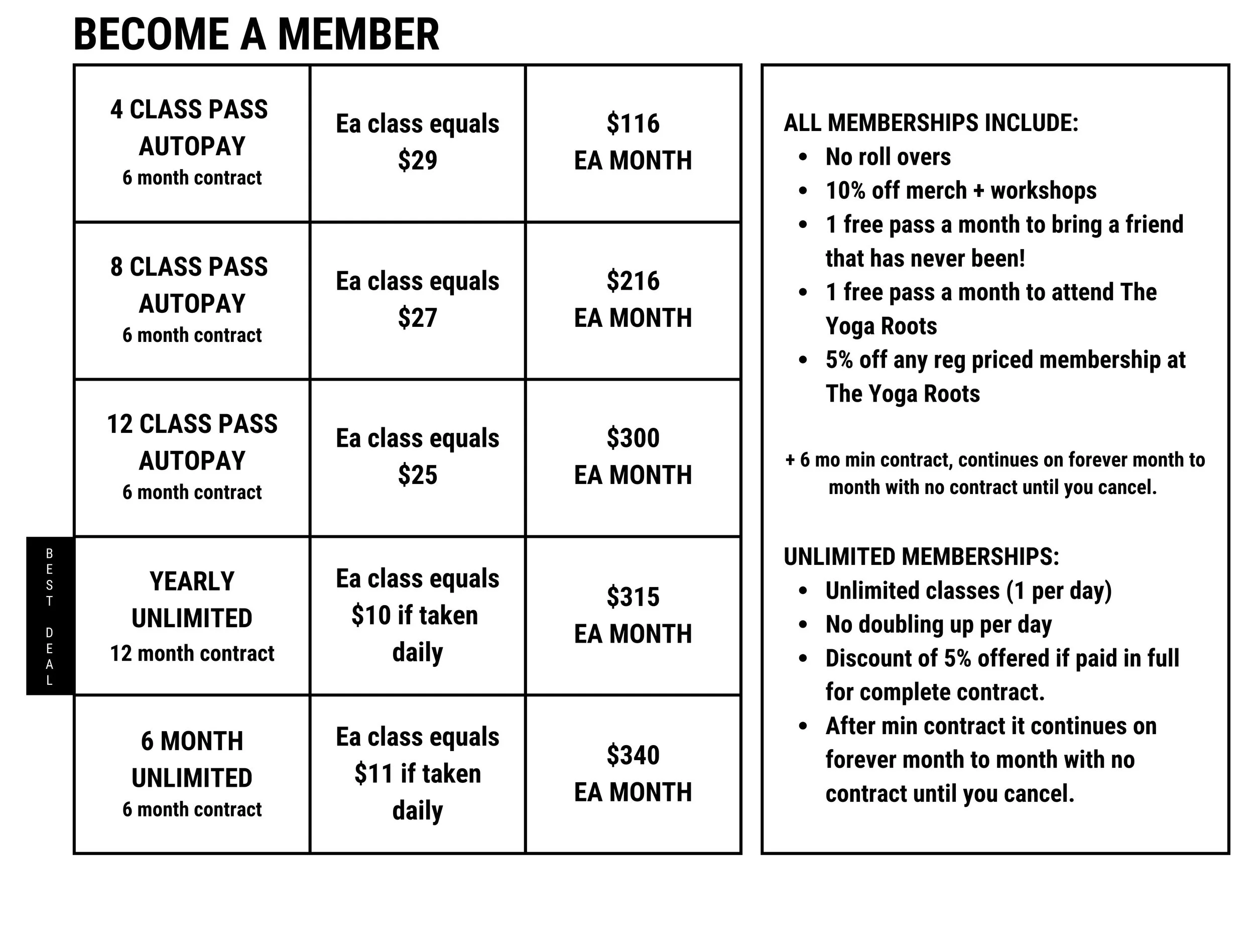 PRICING GOOD SOCIETY CLUB PILATES CYCLING